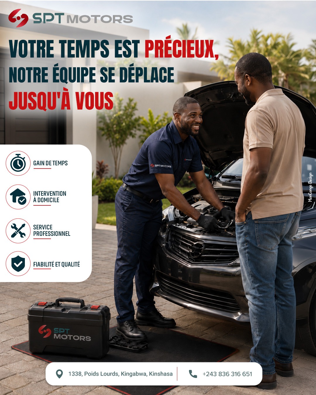 Votre temps est précieux, nous nous déplaçons jusqu'à vous.