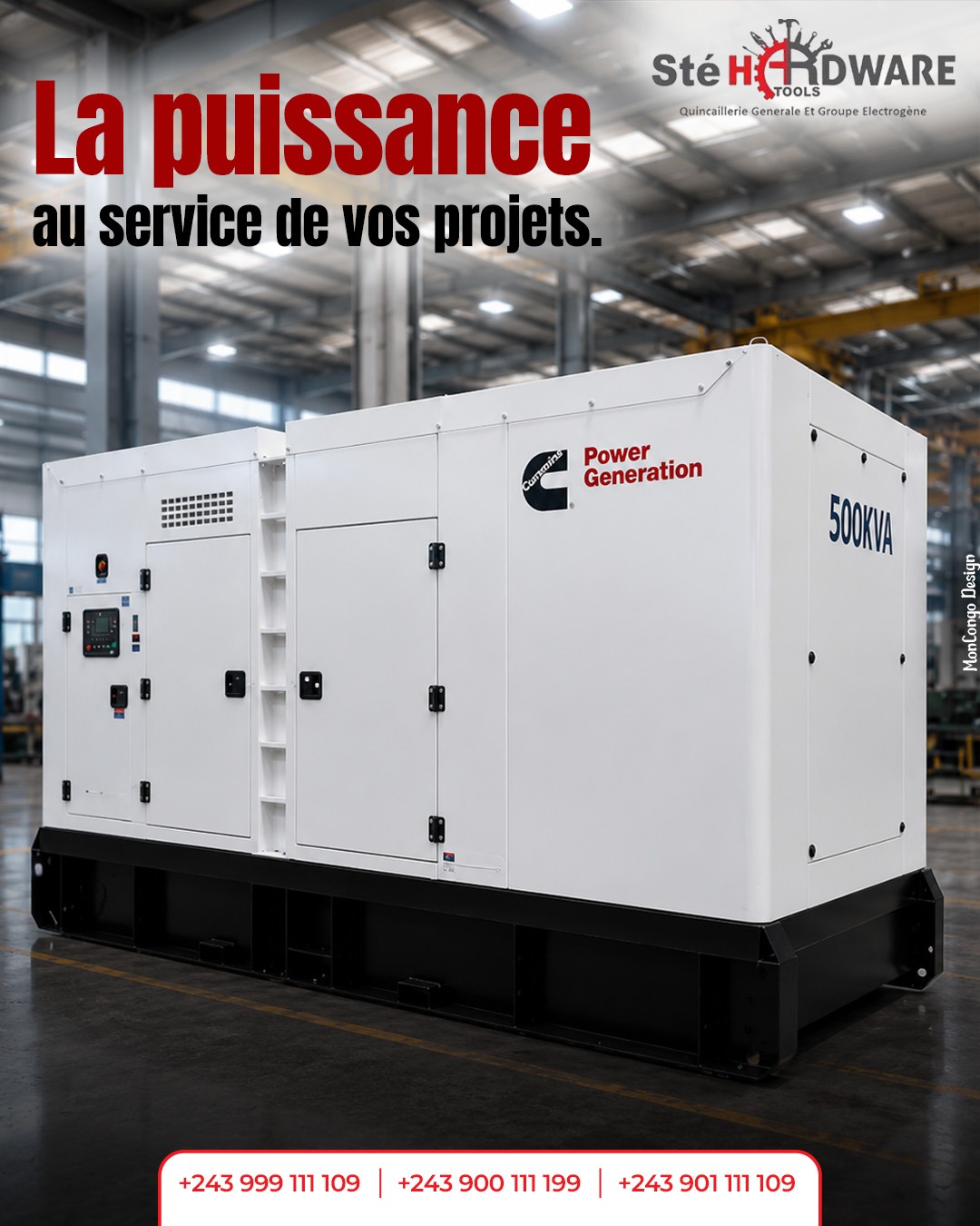 Groupes électrogènes de 3,5 kVA à 1000 kVA. 