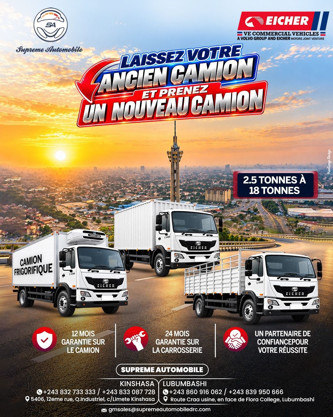 Laissez votre ancien camion et prennez un nouveau