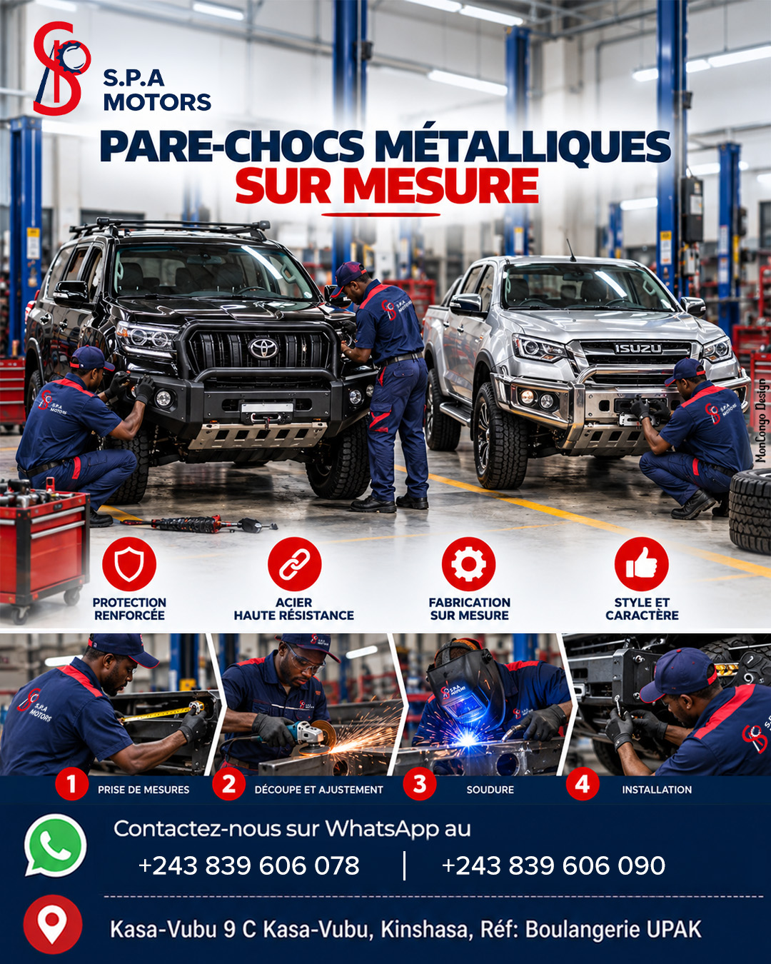 Pare-chocs métalliques sur mesure