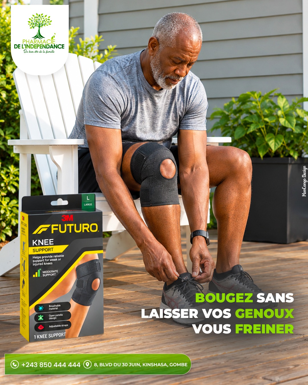Bougez sans laisser vos genoux vous freiner.