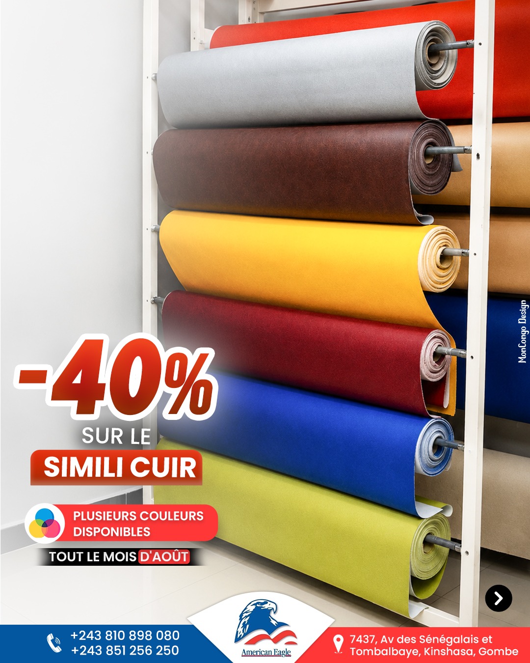 -40 % sur le simili cuir tout le mois d'août