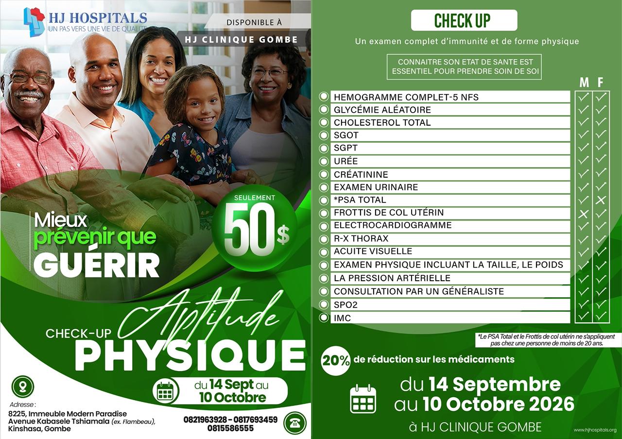 Check-up Aptitude Physique complet