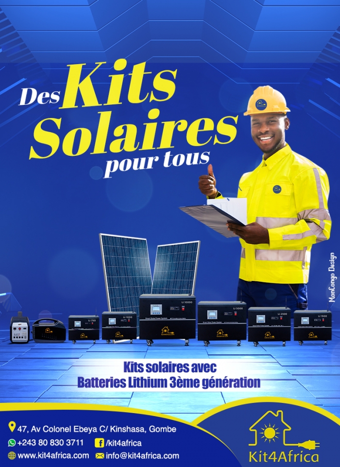 kit4africa - kinshasa - rdc - moncongo - panneau solaire - tele - batterie - Weast Energie