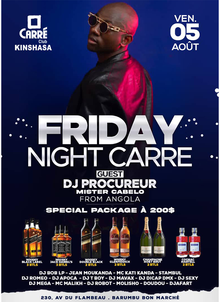 Carré Club Kinshasa – Boîte de nuit - Danser - Musique - Kinshasa – RD Congo - MonCongo