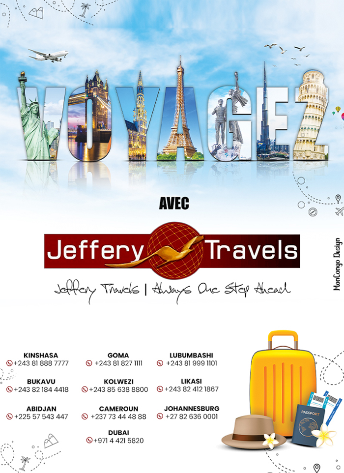 JEFFERY TRAVELS – Voyage - Billet d'avion - Kinshasa - RD Congo – MonCongo