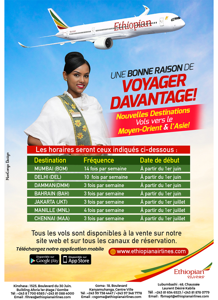 ETHIOPIAN AIRLINES - Kinshasa - RD Congo – MonCongo